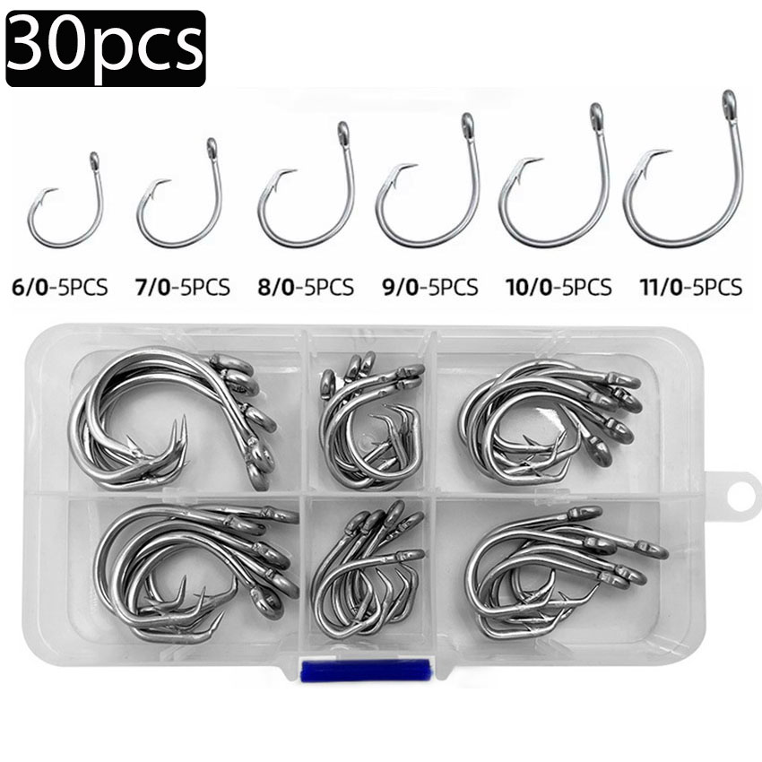 Fishing Hook Assortment - 30 stks/doos Vishaken Rvs Brede Kloof